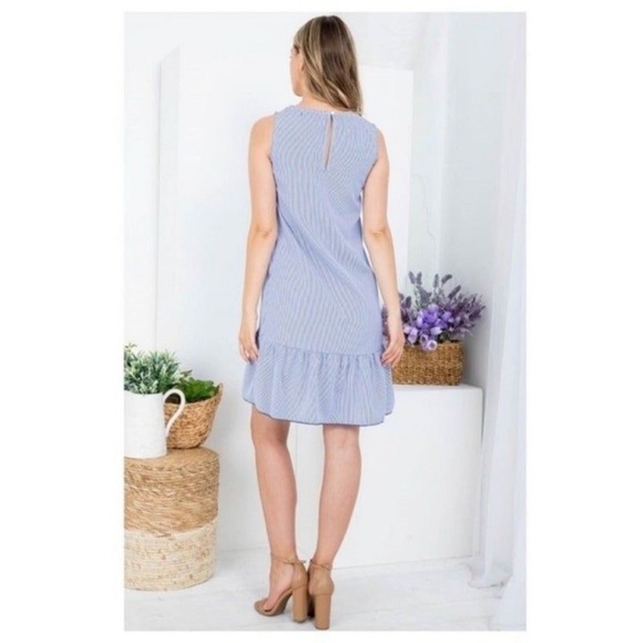 LOVELY PINSTRIPE MINI DRESS - Picture 2 of 9